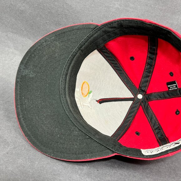 Flomotion Snapback Hat Cap Red Vacation Distressed FL Lifestyle Orange Logo Mens - Picture 10 of 14